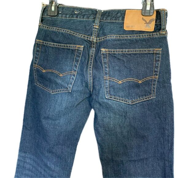 26X28 American Eagle Outfitter Original Straight Dark Wash Blue Jeans - Picture 10 of 16
